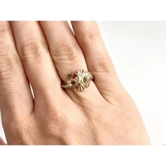 Multi Heart Shaped Carved Love Themed Sterling Silver 925 Vintage Ring - sz 6 - Picture 14 of 14